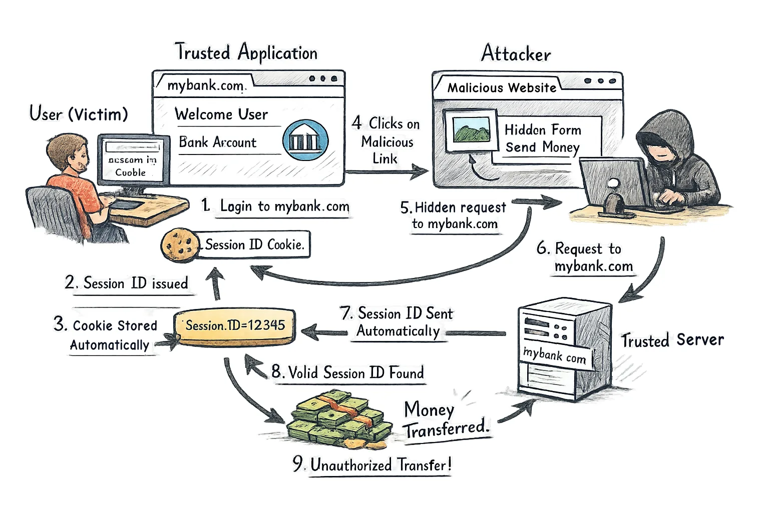 CSRF attack scenario